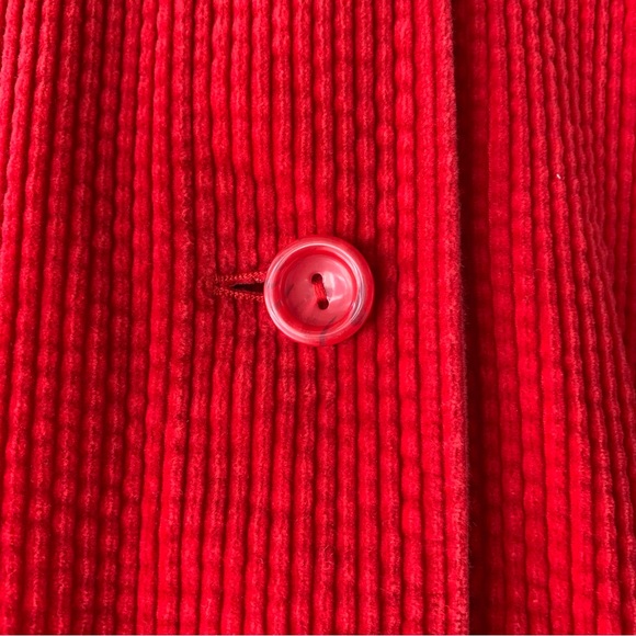 “J. Jill” Red Wide Wale Corduroy Car Coat Jacket size M - Picture 9 of 11